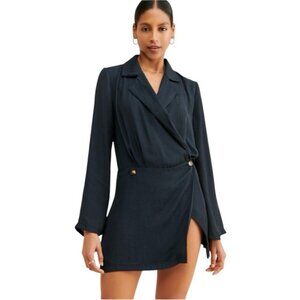 Free People Simone Snake Print Motif Blazer Style Wrap Mini Dress